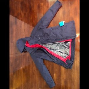 Columbia winter jacket (light navy and pink)